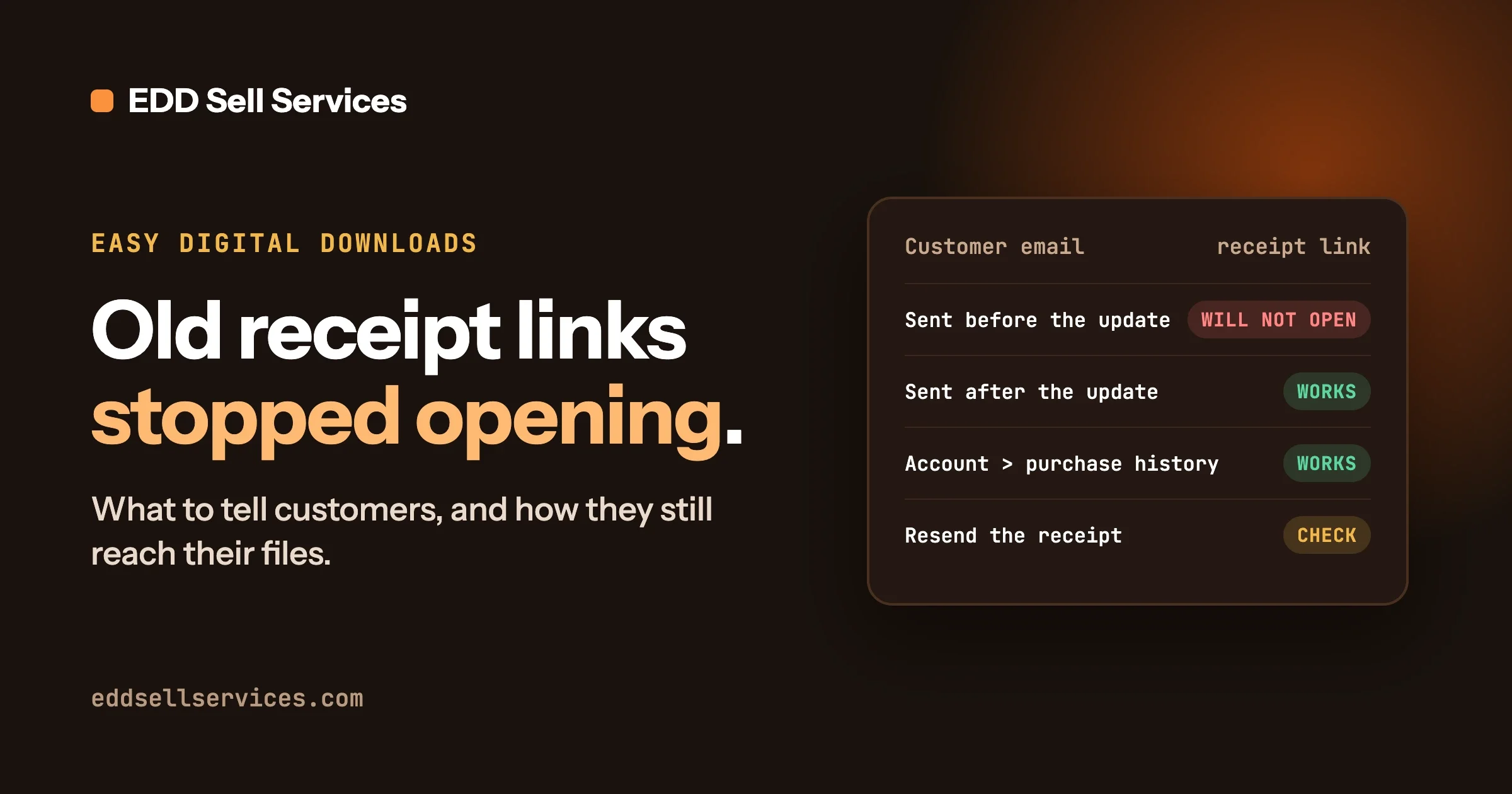 Old EDD receipt links stopped opening: which receipt emails still work after the update