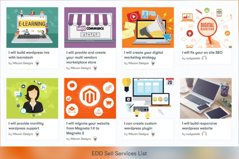 EDD sell services list
