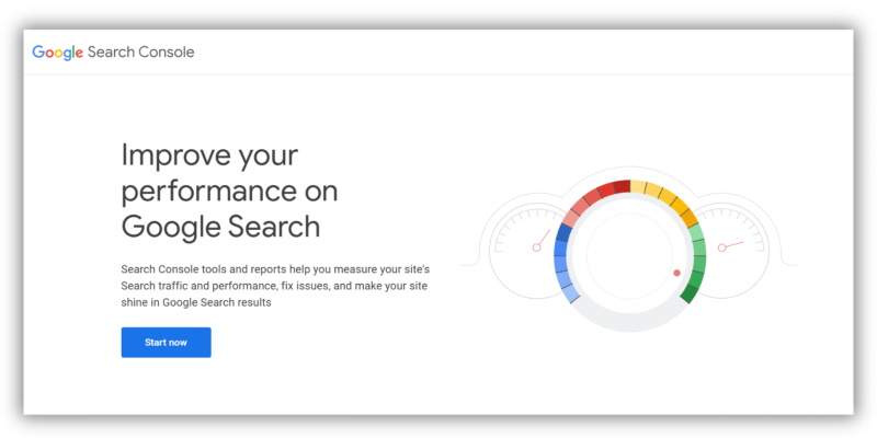 Google search console "start now"