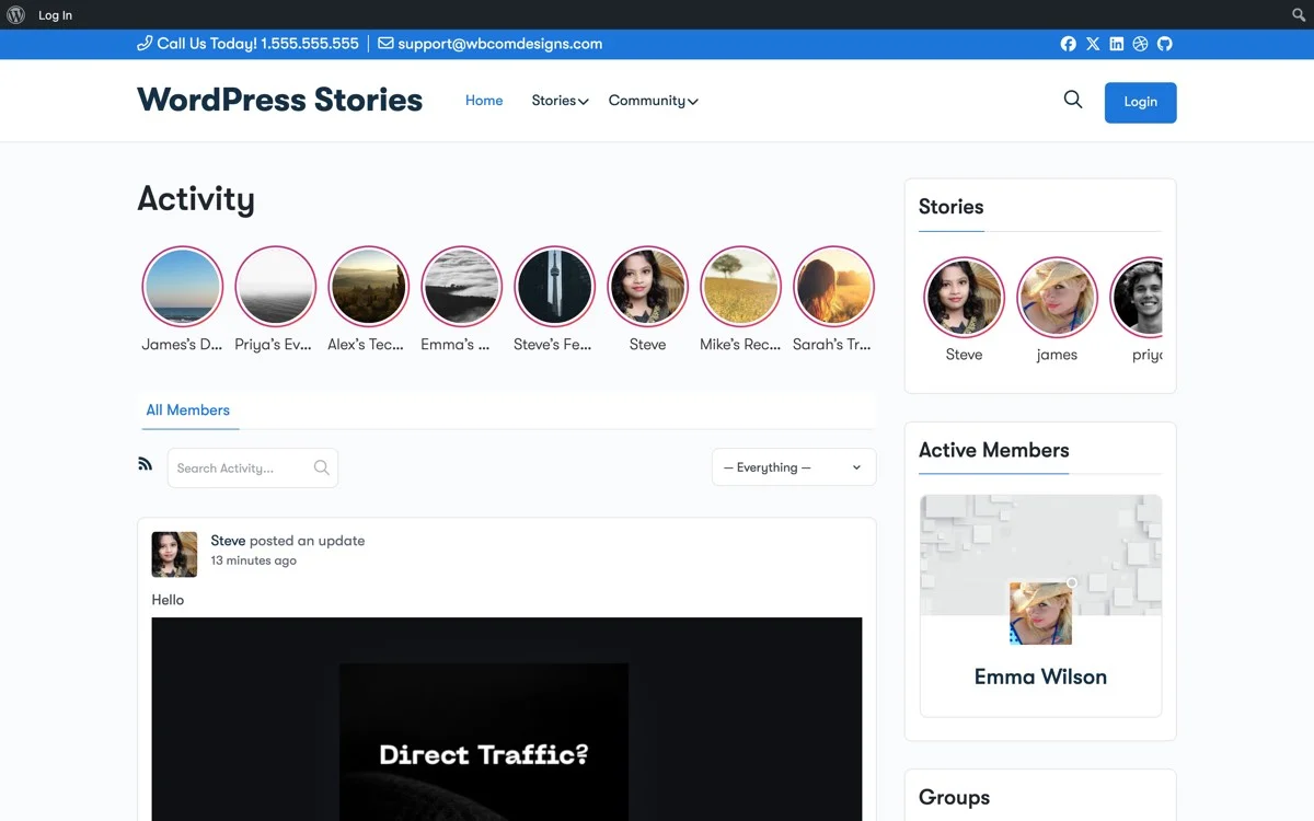 Instagram-style stories on a digital product marketplace