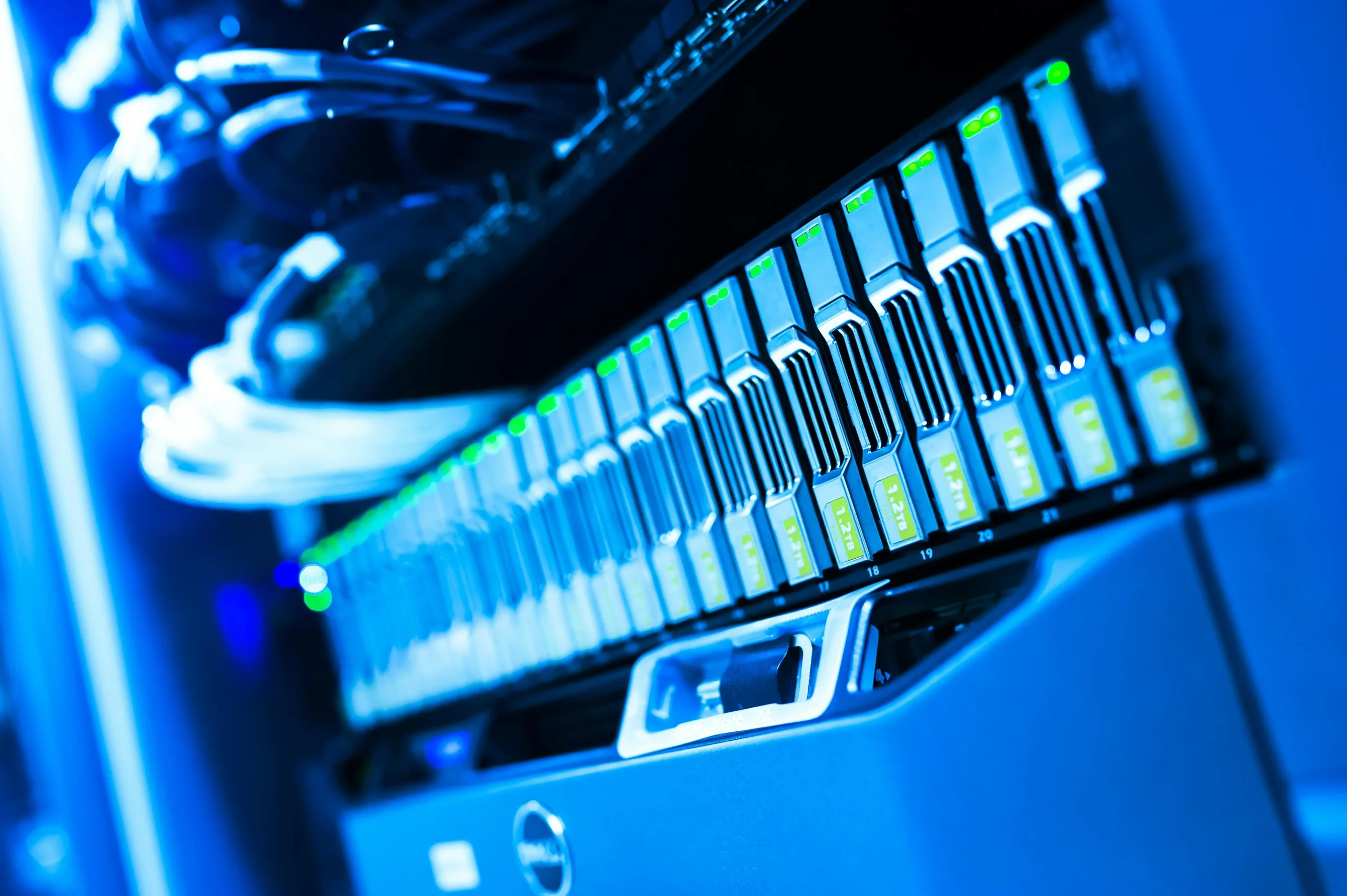 Custom download delivery methods in Easy Digital Downloads - server rack representing CDN and file delivery infrastructure