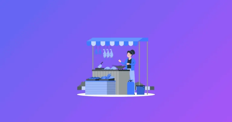 Illustration comparing a marketplace plugin against a simple contact form for digital product sellers