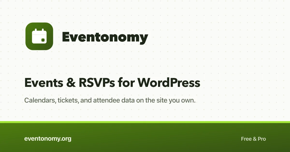 Eventonomy events and RSVP plugin used to run a free course preview webinar registration page